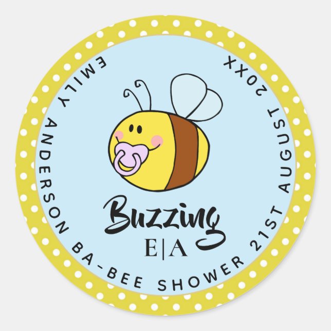 Sticker Rond Nouveau bébé photo Merci Cartes Budget moderne (Devant)