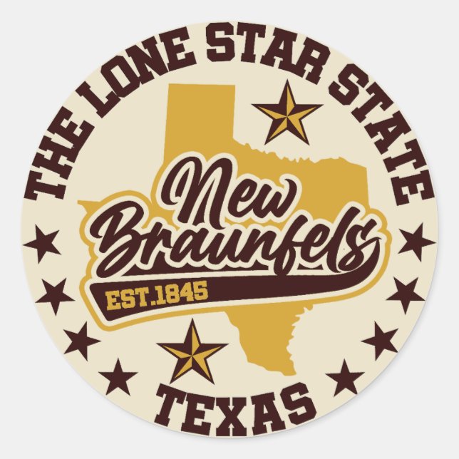 Sticker Rond Nouveau Braunfels, Texas (Devant)
