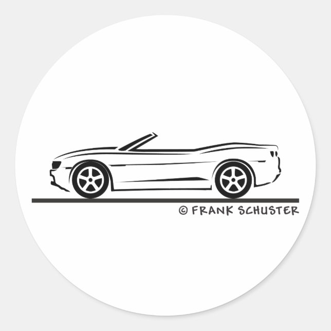 Sticker Rond Nouveau Camaro convertible (Devant)