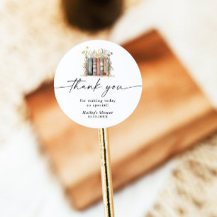 Sticker Rond Nouveau chapitre commence Fête de bébé fleur sauva