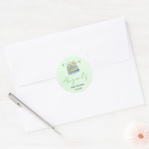 Sticker Rond Nouveau chapitre commence une baby shower mixte