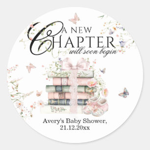 Sticker Rond Nouveau Chapitre Commencer Livre Fleur sauvage Bab