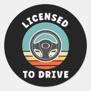Sticker Rond Nouveau conducteur Permis de conduire Célébration 