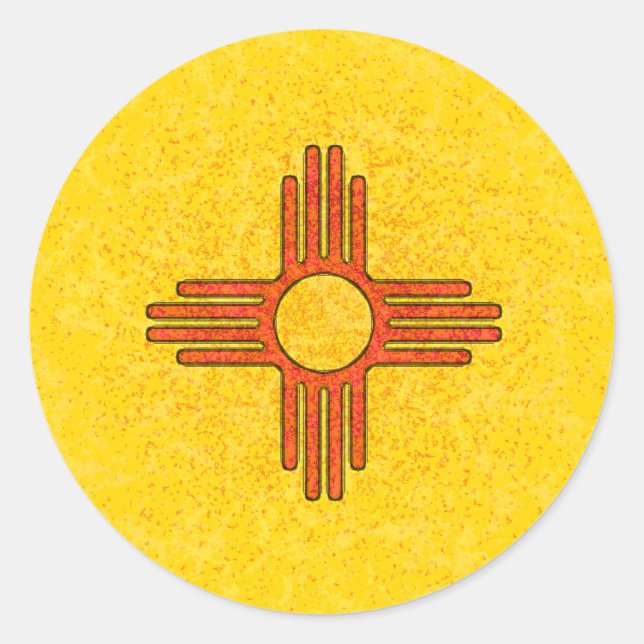 STICKER ROND NOUVEAU DRAPEAU MEXIQUE (Devant)