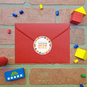 Sticker Rond Nouveau Grad Sur Le Bloc Enfants Diplôme