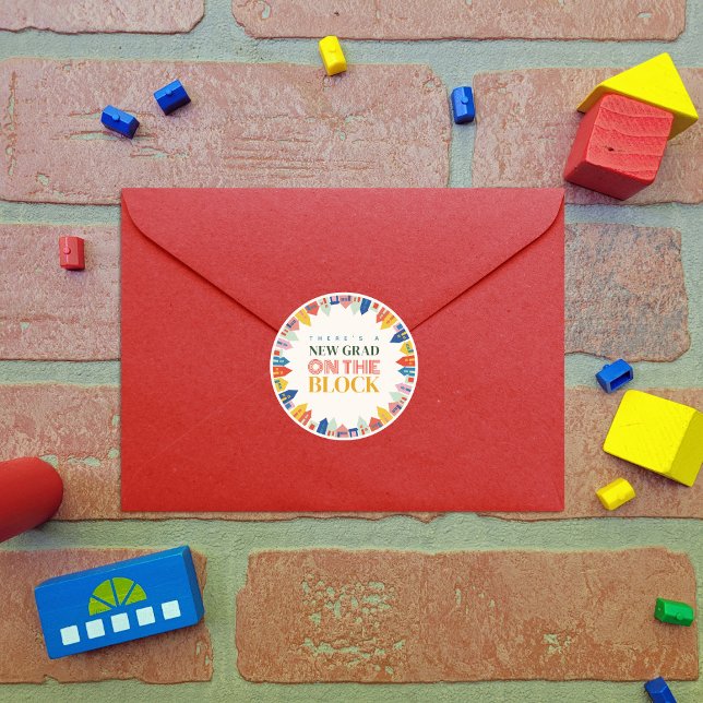 Sticker Rond Nouveau Grad Sur Le Bloc Enfants Diplôme (Créateur téléchargé)