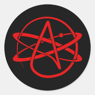 Sticker Rond Nouveau logo athée rouge