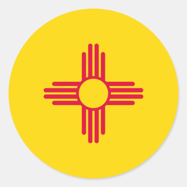 Sticker Rond Nouveau-Mexique État Drapeau (Devant)