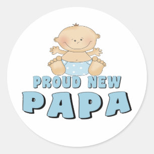 Sticker Rond NOUVEAU Papa fièrement Papa Boy