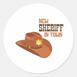 Sticker Rond Nouveau shérif
