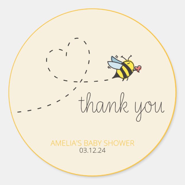 Sticker Rond Nouveau thème de douche Mama-to-bee (Devant)