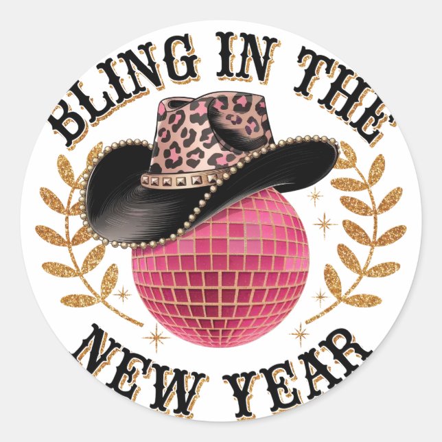 Sticker Rond Nouvel An 2025 (Devant)