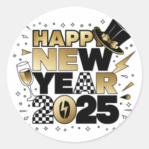 Sticker Rond Nouvel An 2025