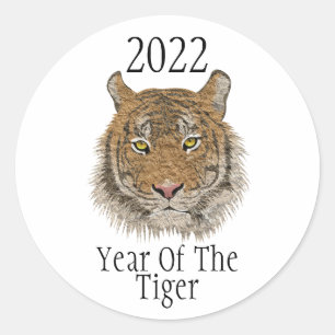Sticker Rond Nouvel An chinois 2022   Année du tigre
