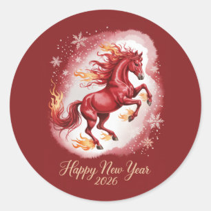 Sticker Rond Nouvel An chinois du Cheval 2026