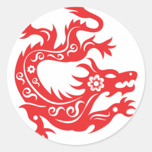 Sticker Rond Nouvel an chinois du dragon 2024