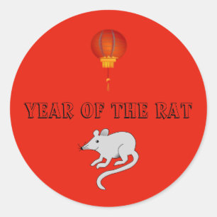 Sticker Rond Nouvel An Chinois - Le rat