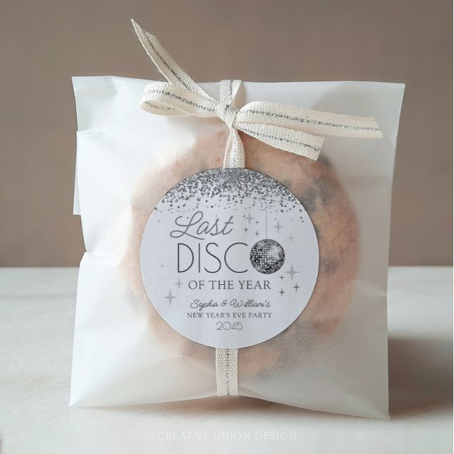 Sticker Rond Nouvel An Réveillé Disco Dernier de l'année Fête (Last Disco of the Year)