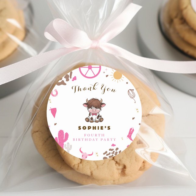 Sticker Rond Nouvel anniversaire à la vache royale (Créateur téléchargé)