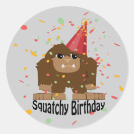 Sticker Rond Nouvel anniversaire de la petite Squatcha Bigfoot
