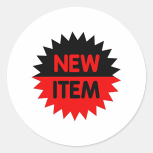 Sticker Rond Nouvel élément noir et rouge