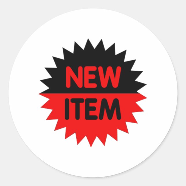 Sticker Rond Nouvel élément noir et rouge (Devant)