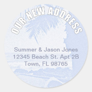 Sticker Rond Nouvelle adresse Palm Scene