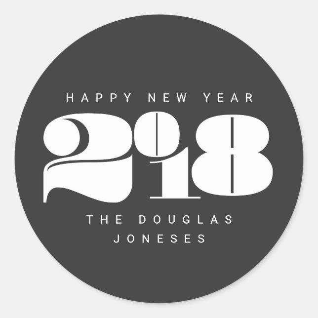 STICKER ROND NOUVELLE ANNÉE (Devant)