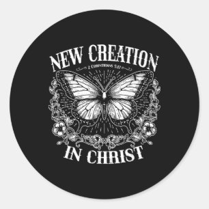 Sticker Rond Nouvelle Création En Christ, Chrétien Bohème, Foi