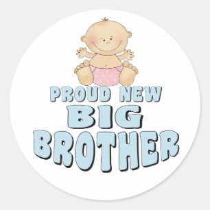 Sticker Rond Nouvelle fille fière de frère