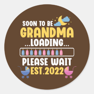 Sticker Rond Nouvelle Grossesse Amusante Grand-Mère Faire-part