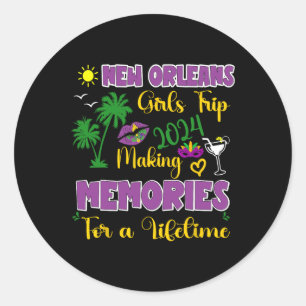 Sticker Rond Nouvelle-Orléans Filles Voyage Femmes Vacances Mar