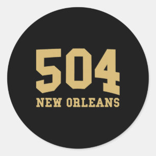 Sticker Rond Nouvelle-Orléans Indicatif régional 504 - Fierté d
