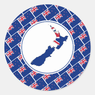 Sticker Rond NOUVELLE ZÉLANDE DRAPEAU élégant Aotearoa
