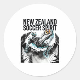 Sticker Rond Nouvelle-Zélande Esprit de Football Squelette Bute