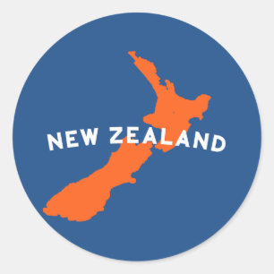 Sticker Rond Nouvelle-Zélande Silhouette