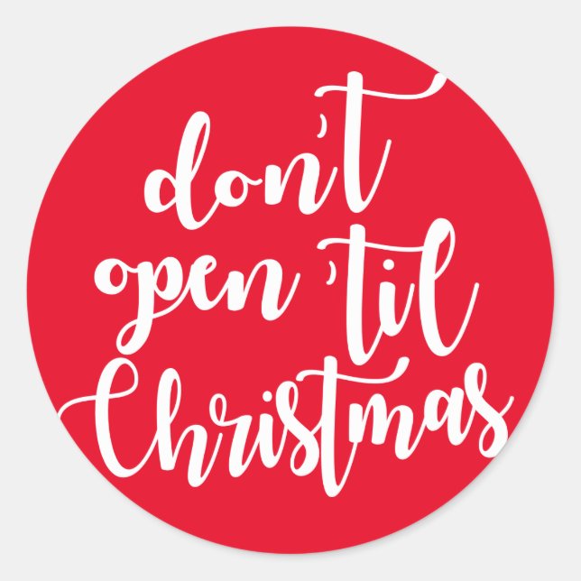 Sticker Rond n'ouvre pas avant Noël (Devant)