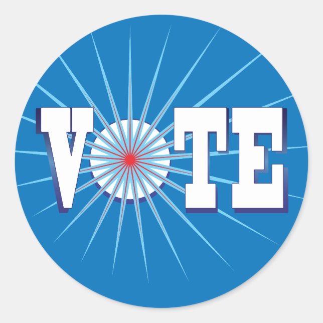 Sticker Rond NowPower ・ VOTEZ ! Stickers, bleu (Devant)