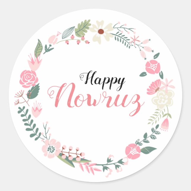 Sticker Rond Nowruz Persian Bonne Nouvelle Année (Norooz) (Devant)