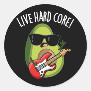Sticker Rond Noyau Dur Avocat Rock Drôle Pun Sombre BG