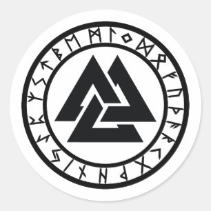 Sticker Rond Noyer caillou - Cercle rune
