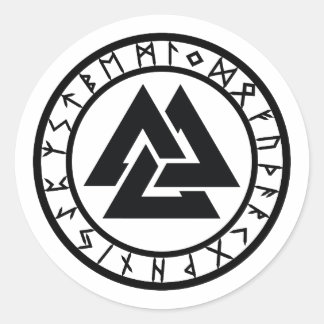 Sticker Rond Noyer caillou - Cercle rune