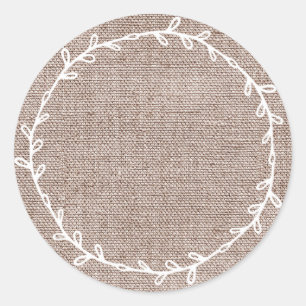 Sticker Rond Noyer Rustique Homémade Burlap Écrivez Sur Vierge