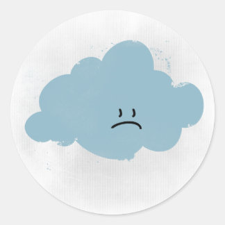 Sticker Rond Nuage de pluie triste