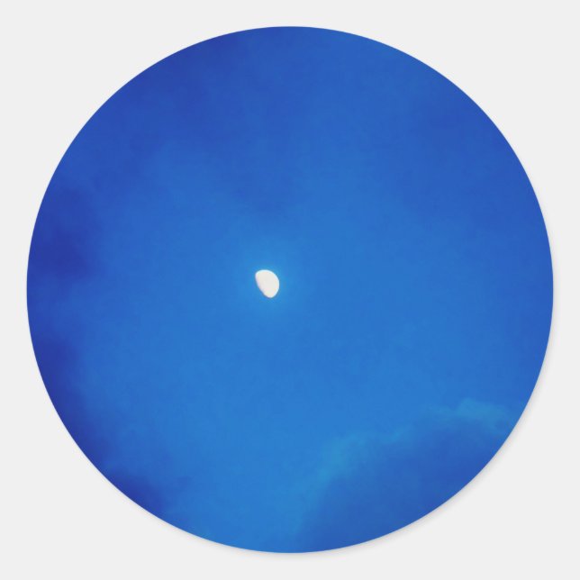 Sticker Rond Nuages bleus Pleine lune (Devant)