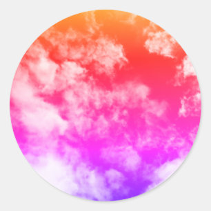 Sticker Rond Nuages colorés -