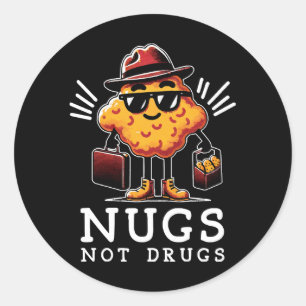 Sticker Rond Nuages Croustillants et non drogues