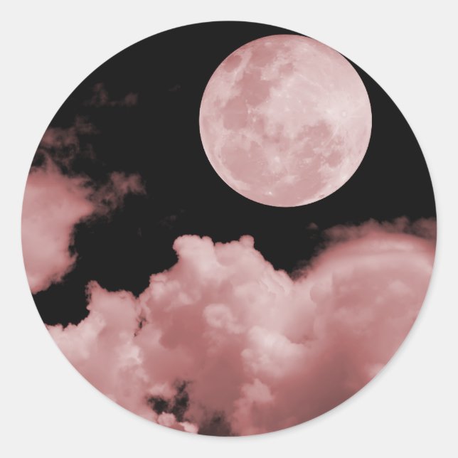 Sticker Rond NUAGES DE Pleine lune ROUGE (Devant)