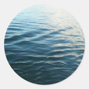 Sticker Rond Nuances d'eau bleue Photographie de la nature Abst