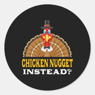 Sticker Rond Nugget de poulet au lieu de Thanksgiving amoureux